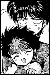 Yuusuke with Chibi Hiei